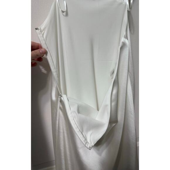 NWT Sachin Babi White Satin Cut Out Open Back Midi Dress Size 6 - Picture 11 of 14